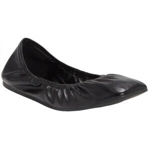 Vince Camuto Brindin Black Leather Square Toe Flat - Size 7.5M
